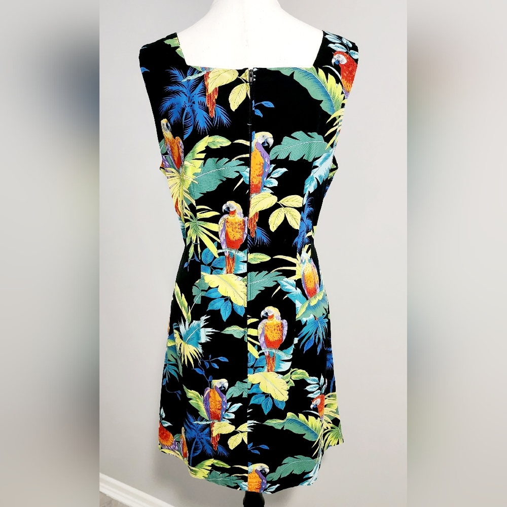 SHANNON MARIE Vintage Women Short Dress Size L Black Sleeveless Square Neck Zip - Picture 4 of 6